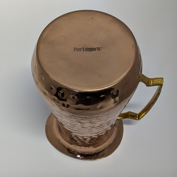 Copper Outside with Silver Inside Pier One Imports Pitcher in Good Condition - Picture 6 of 6